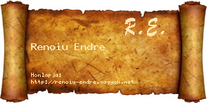 Renoiu Endre névjegykártya
